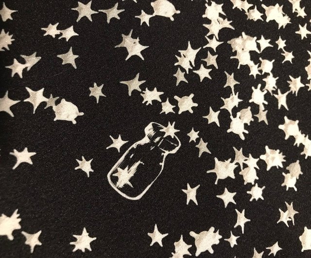 星のラブレター 袷着物 黒 受注生産納期90日 - ショップ ハイカロリイ