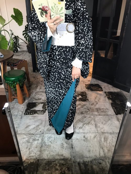 ハイカロリイオトメ 星のラブレター セオアルファ 星のラブレター 袷着物 黒 受注生産納期90日 - ショップ ハイカロリイ