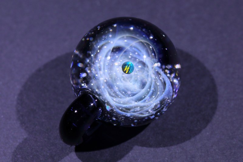 Spiral Galaxy Glass Pendant no. 982 - สร้อยติดคอ - แก้ว สีน้ำเงิน