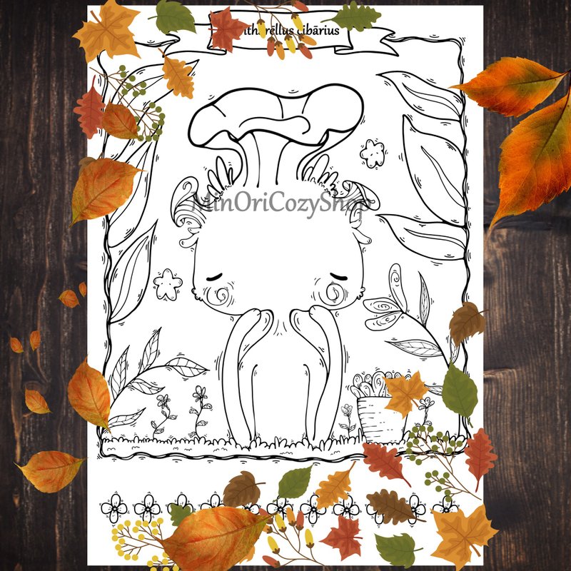 Mushroom Fantasy anti-stress coloring book - 其他數位商品 - 其他材質 
