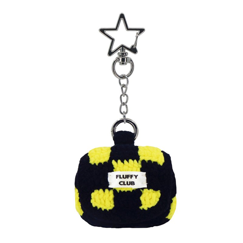 'CHECKMATE!' checkerboard AirPods 3 & Pro Case (BLACK YELLOW _STAR SPRING) - AirPods/耳機保護套 - 繡線 黃色