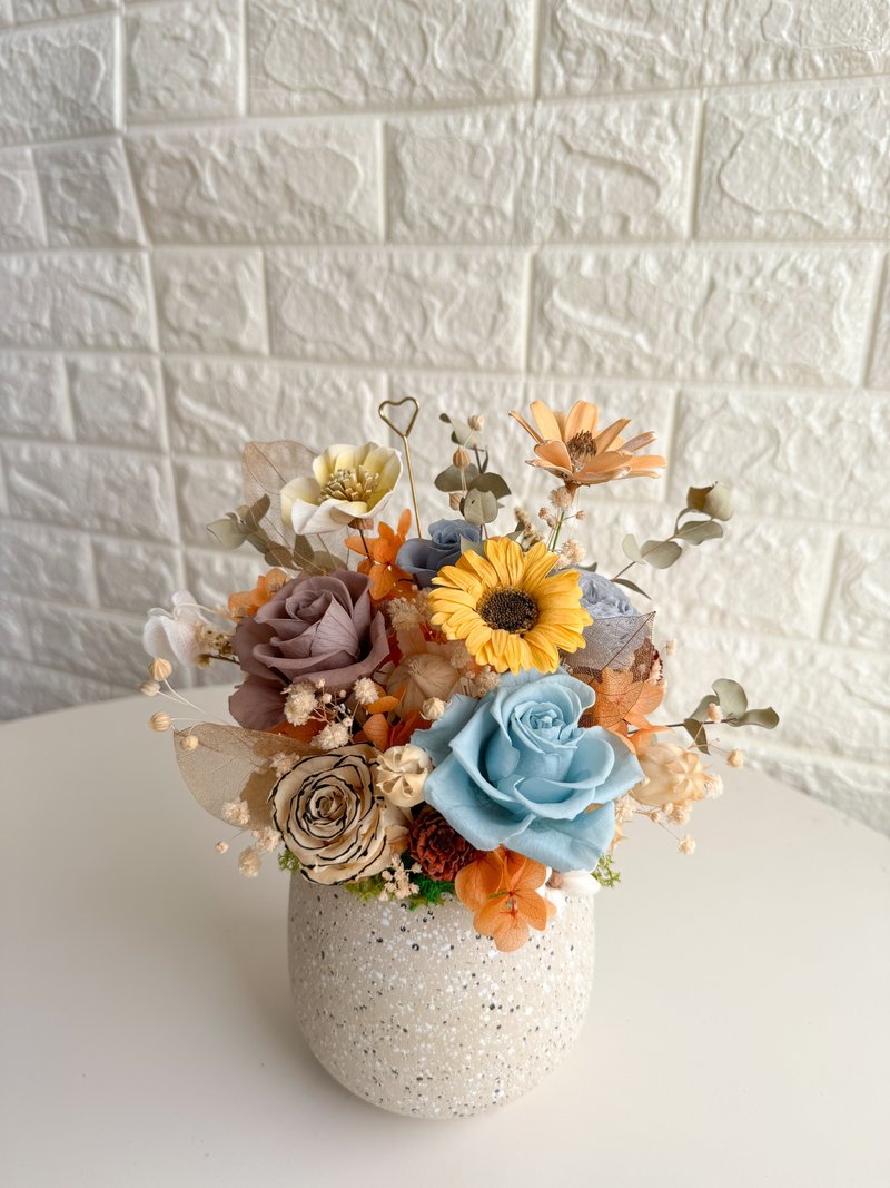 Everlasting sunflower table flower - Dried Flowers & Bouquets - Cement Multicolor