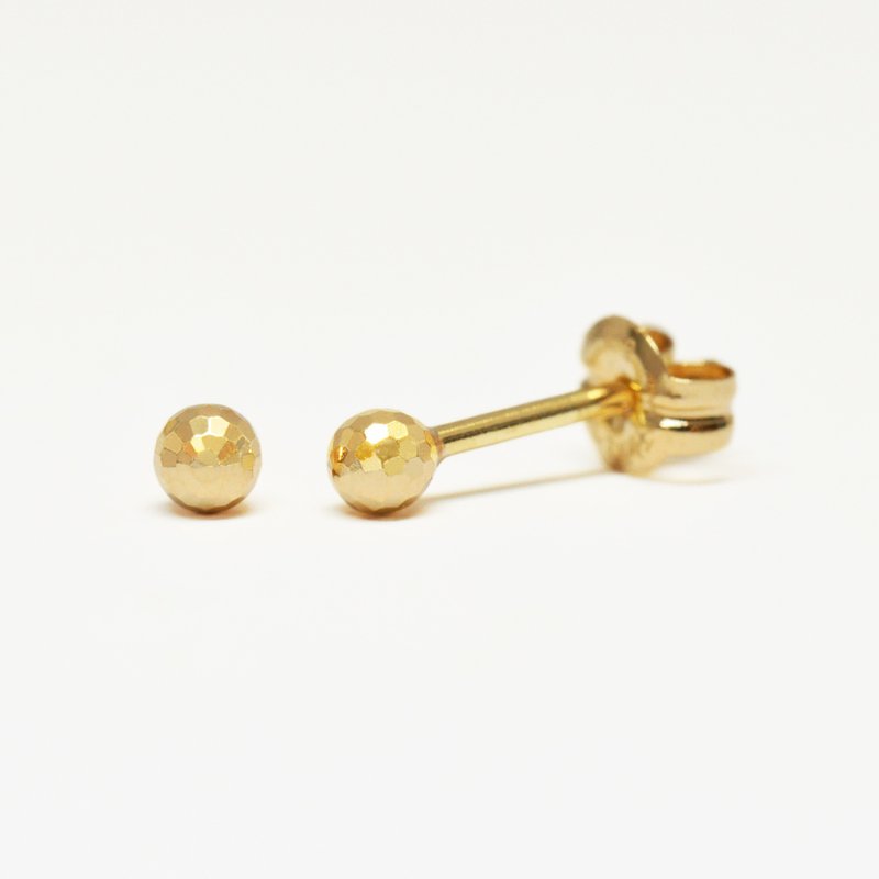【Second Earrings】 18K 黃金鏡面球形耳環 - 耳環/耳夾/耳骨夾 - 貴金屬 