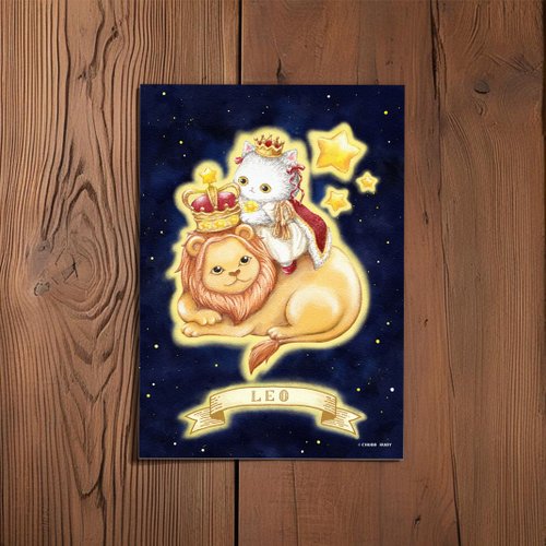 1s Goldfish (THOU.s.HAND) 原創 星座貓貓 獅子座 水彩手繪 明信片