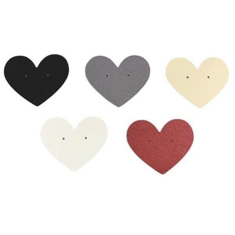 ピアス台紙 ハート L LOGO入れ無料 国産 100枚 5color - 居家收納/收納盒/儲物盒 - 紙 黑色