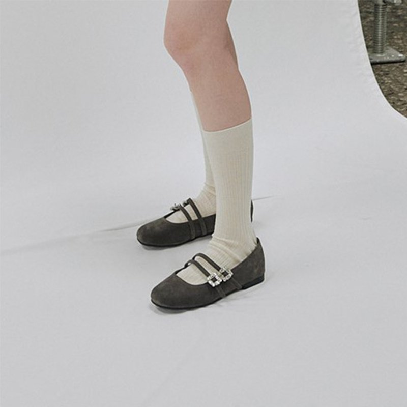 PRE-ORDER 韓國人手製 MACMOC Crystal Flats Grey - Other Women's Shoes - วัสดุอื่นๆ 