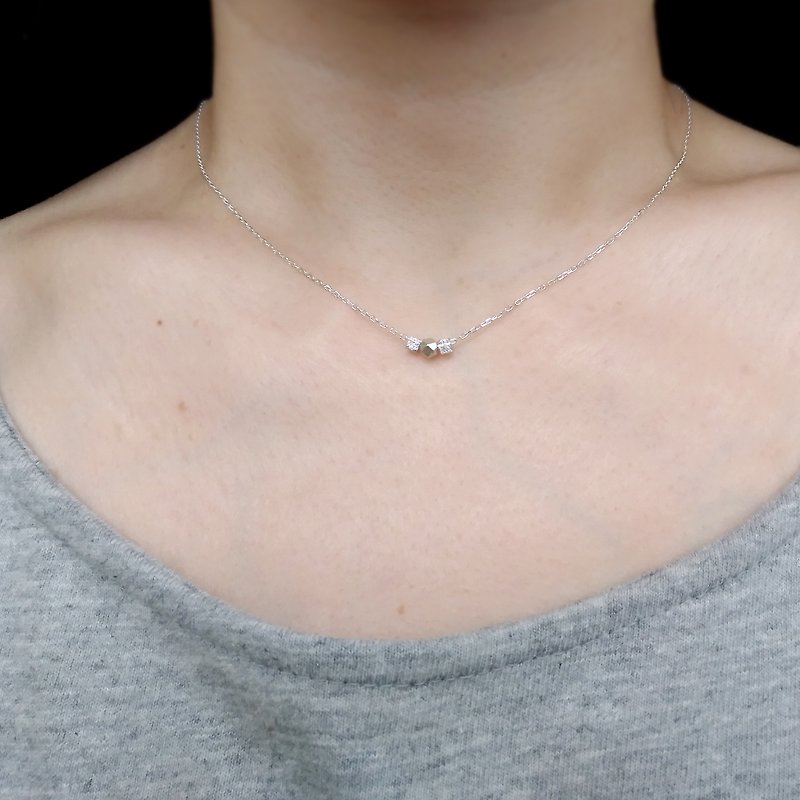 Sn001-Square inches between no.1-Pure silver necklace - สร้อยคอ - โลหะ สีเงิน