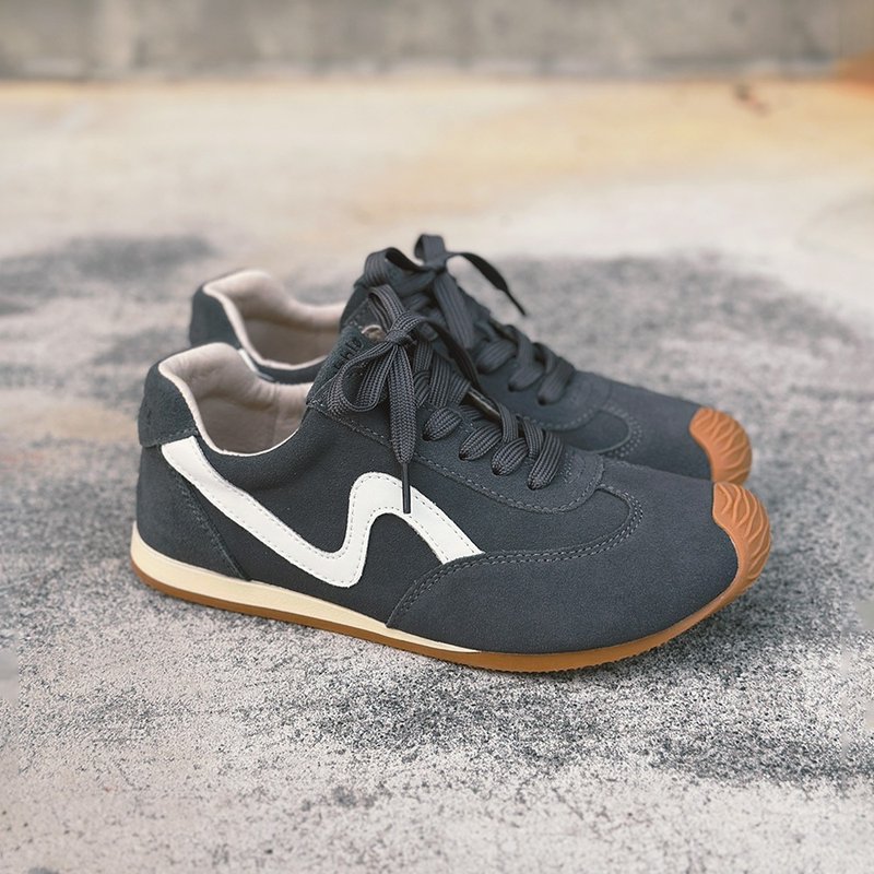 HERTZ Dynamic German Army-style Trainers - Calm Blue - รองเท้าลำลองผู้หญิง - หนังแท้ สีน้ำเงิน