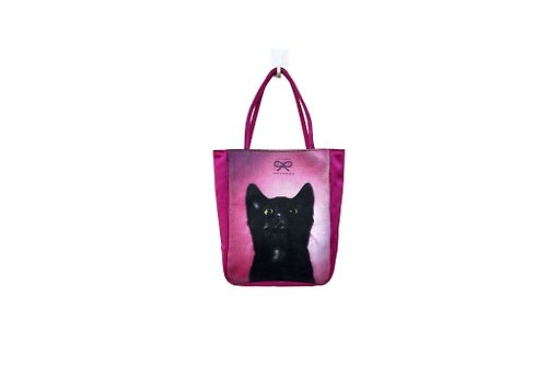 puremorningvintage 90s ANYA HINDMARCH London Black Cat Kitsch Printed mini handbag