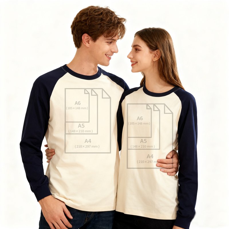 客製化長袖撞色美式上衣 - 帽T/大學T - 棉．麻 