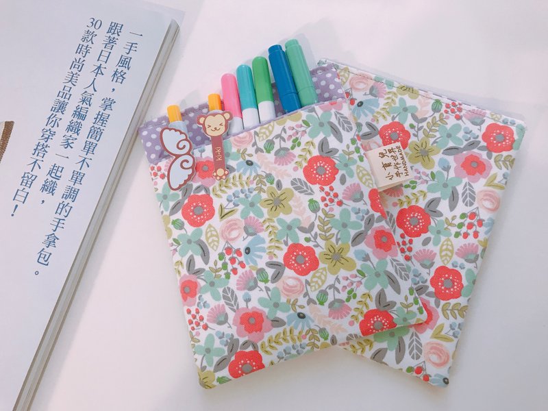 Pocket pencil case-essential for doctors and nurses-colorful flowers - Pencil Cases - Cotton & Hemp Pink