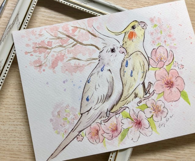 オーダーペイント　水彩画　エビネ ペット似顔絵オーダー 肖像画 水彩画 虹組限定デザイン 虹の花