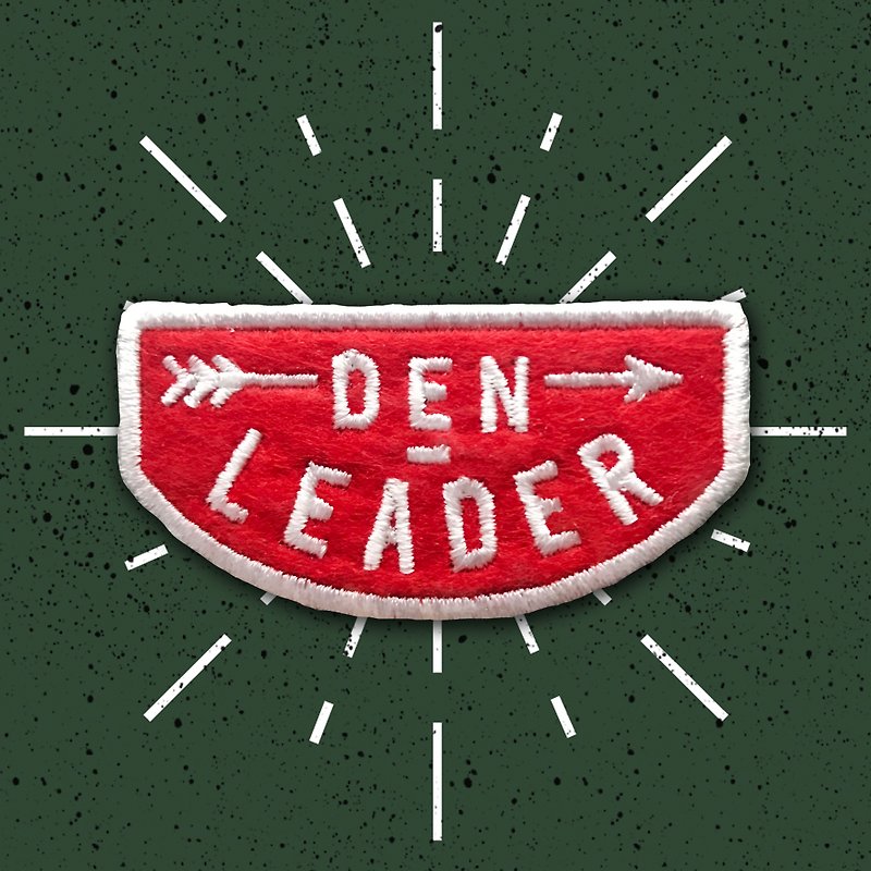 DEN LEADER CUB SCOUT - 襟章/徽章 - 繡線 紅色
