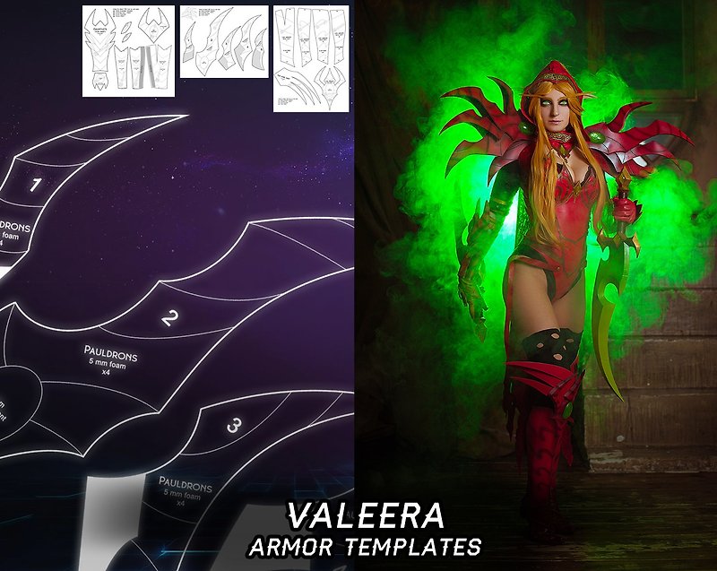 Digital Valeera Sanguinar armor templates for cosplay