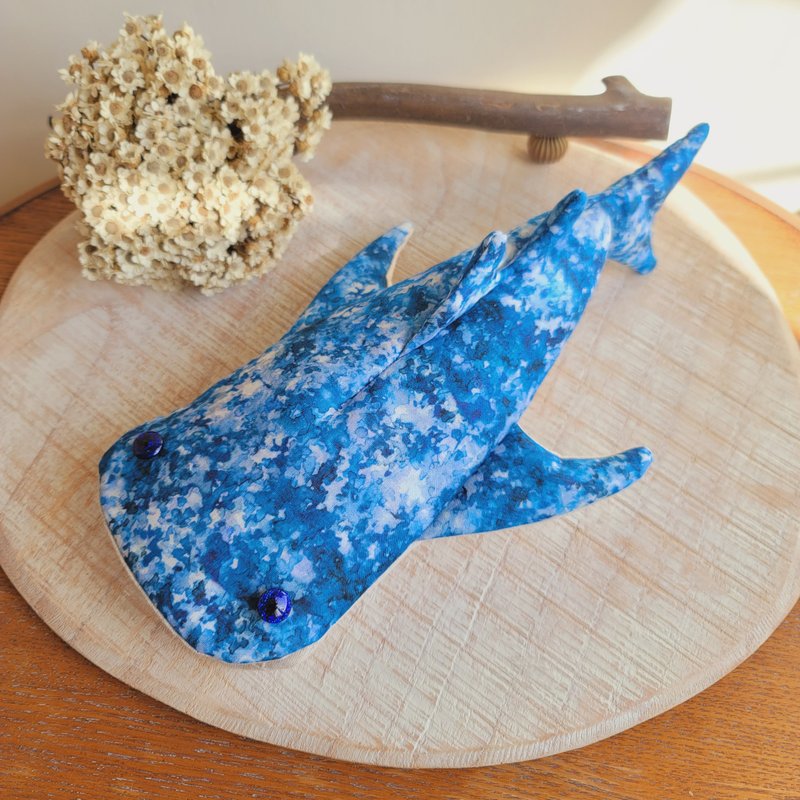 Whale shark shape storage bag watercolor style - Toiletry Bags & Pouches - Cotton & Hemp Blue