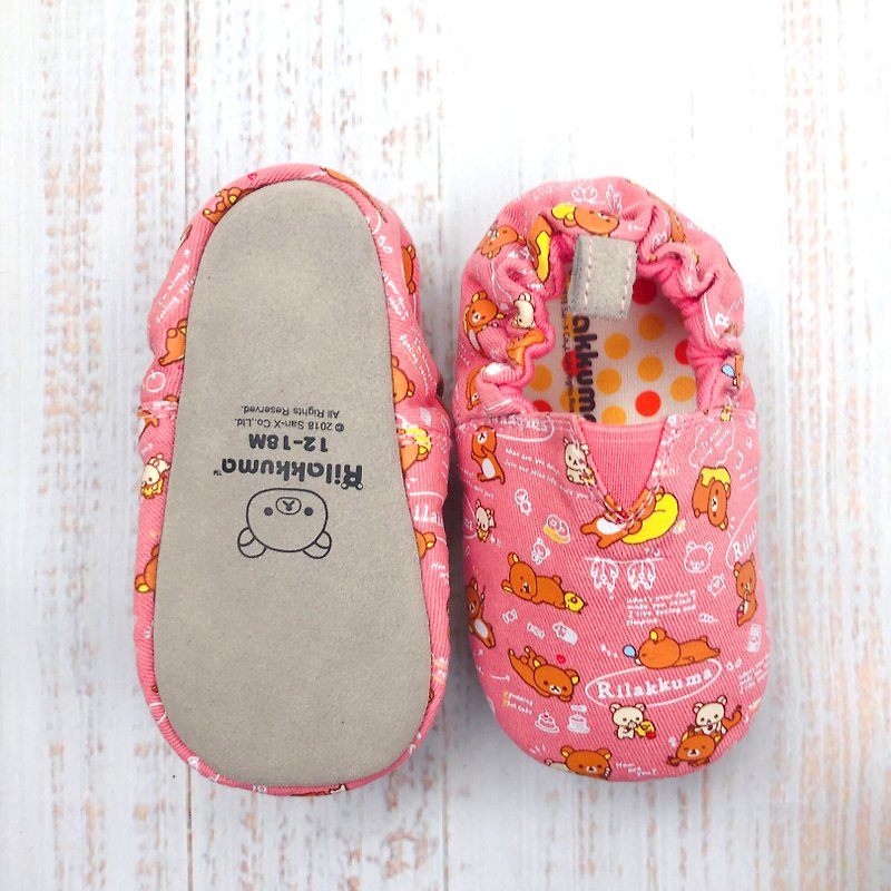 JplusJ x Rilakkuma Pink Relax Baby Shoes - Baby Shoes - Cotton & Hemp Pink