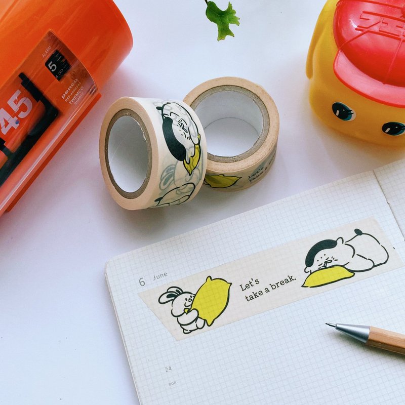 take break break time Japanese washi wide paper tape - มาสกิ้งเทป - กระดาษ 