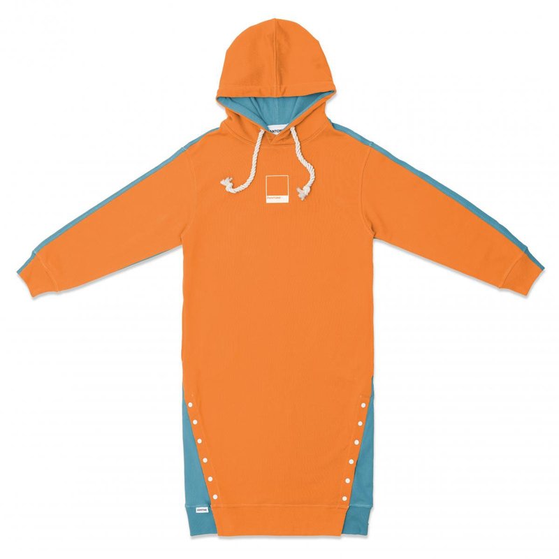 FunMix Collection Hooded Loungedress Eco-dye Premium Cotton (Orange/Blue) - ชุดเดรส - ผ้าฝ้าย/ผ้าลินิน หลากหลายสี