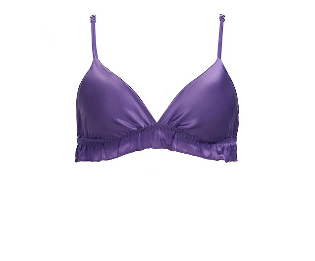 purple satin bra and panty set