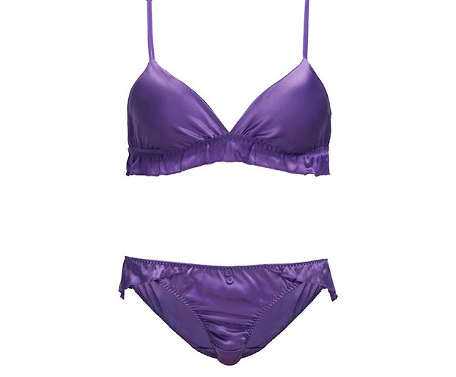 Sexy Silk Satin bralette and french knickers set, Buy online India