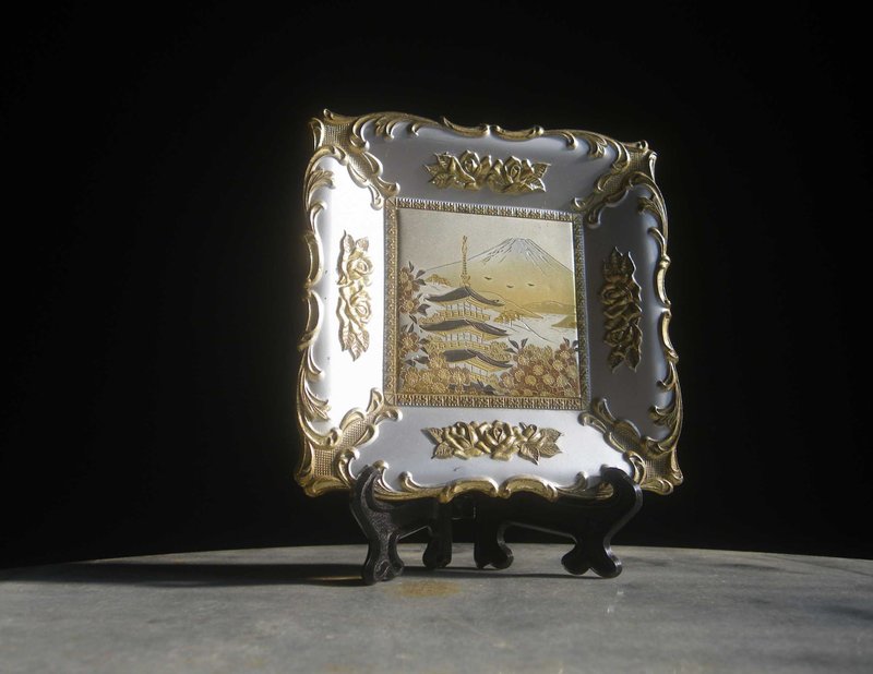 【老時光 OLD-TIME】早期日本富士山景緻擺飾盤音樂盒 - 擺飾/家飾品 - 其他材質 多色