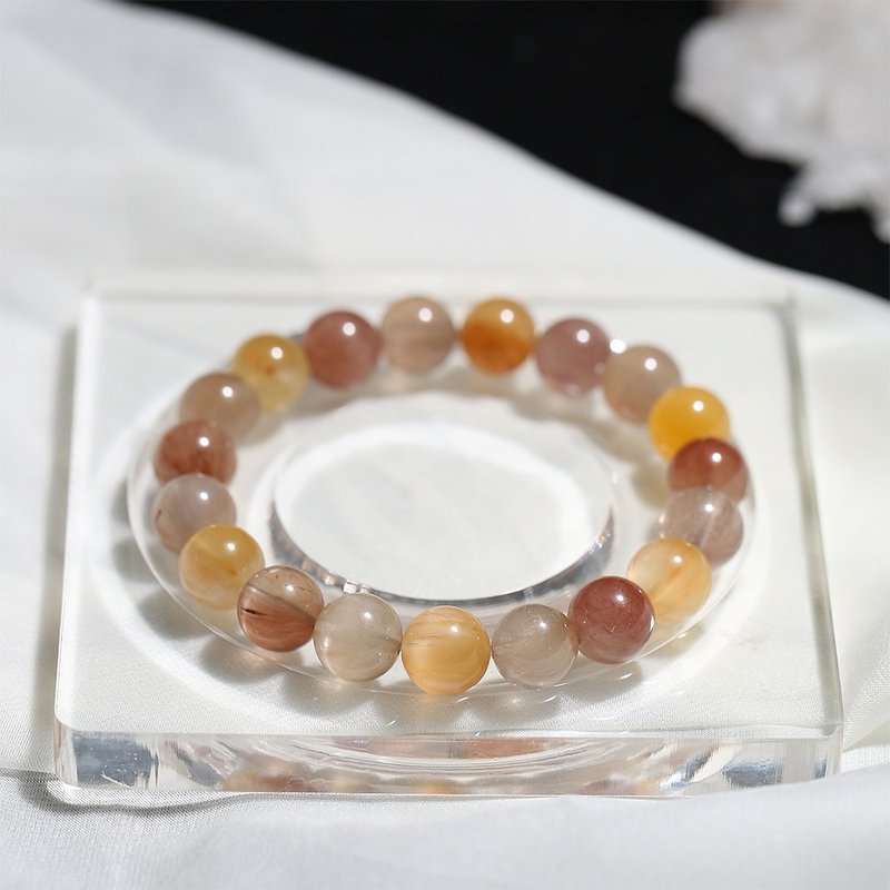 限量款純天然糖果色彩兔毛髮晶手串一圖一物 - 手鍊/手環 - 水晶 多色