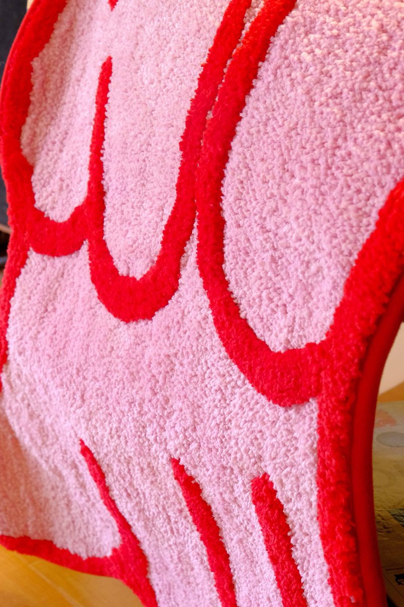 林李婆婆 X 石榴 原創家用臥室客廳衛浴防滑吸水大地墊毯 - 地墊/地毯 - 聚酯纖維 紅色