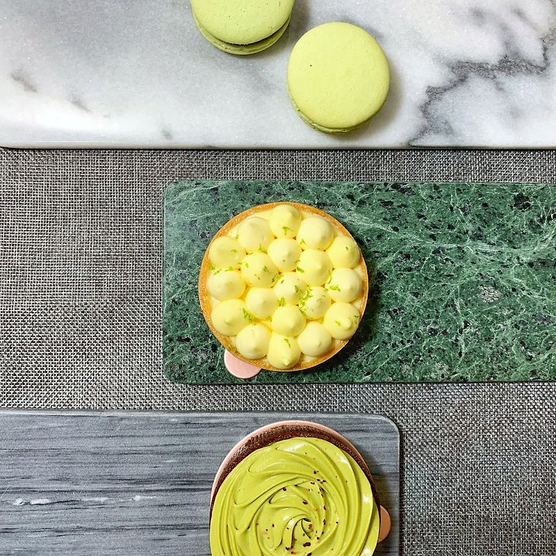 | 家居 | 大理石 。蛋糕盤。甜點盤。 墨玉綠 - 盤子/餐盤 - 石頭 綠色