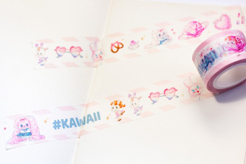 #Kawaii Kawaii | Unicorn Mani original illustration paper tape - มาสกิ้งเทป - กระดาษ สึชมพู