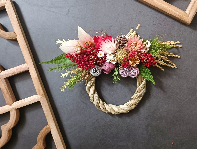 Chinese knot welcomes the new year and prays for blessings with rope hanging ornaments Spring Festival eternal life flower notes with rope opening to celebrate the completion of the new home - ของวางตกแต่ง - พืช/ดอกไม้ สีแดง