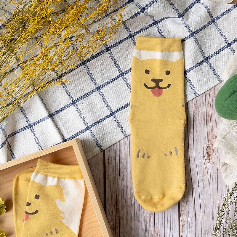 Single socks – Hierro (single) - ถุงเท้า - ผ้าฝ้าย/ผ้าลินิน สีเหลือง