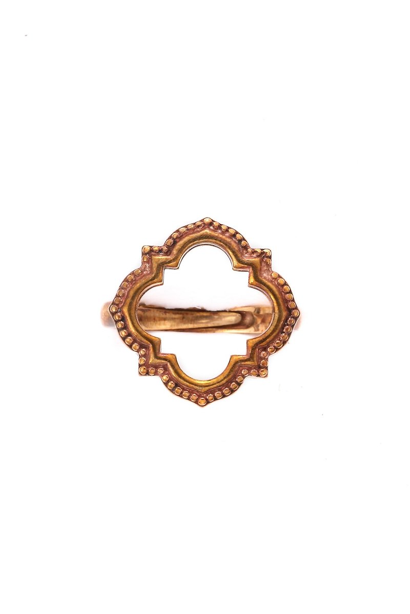 Mother's day giftArt Frame Collection - Copper Drop Ring 01 - ต่างหู - ทองแดงทองเหลือง สีทอง