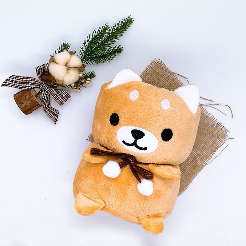 Christmas gift-Cartoon Shiba blanket(brown) - Blankets & Throws - Other Materials Brown