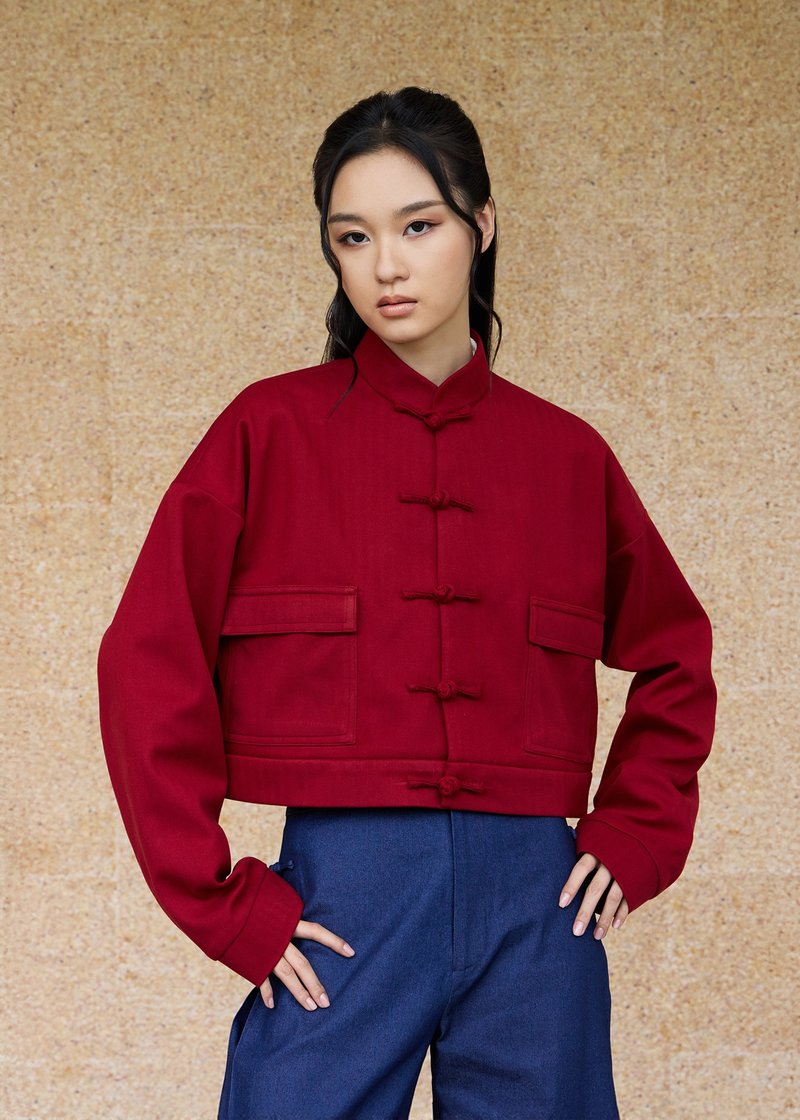 Tang Bomber (Brick Red) - Women's Casual & Functional Jackets - Other Materials Red