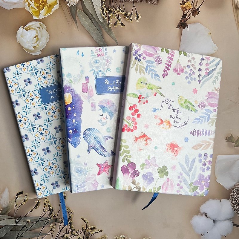 Watercolor Illustration PU Leather Hardcover Notebook - Notebooks & Journals - Paper Multicolor