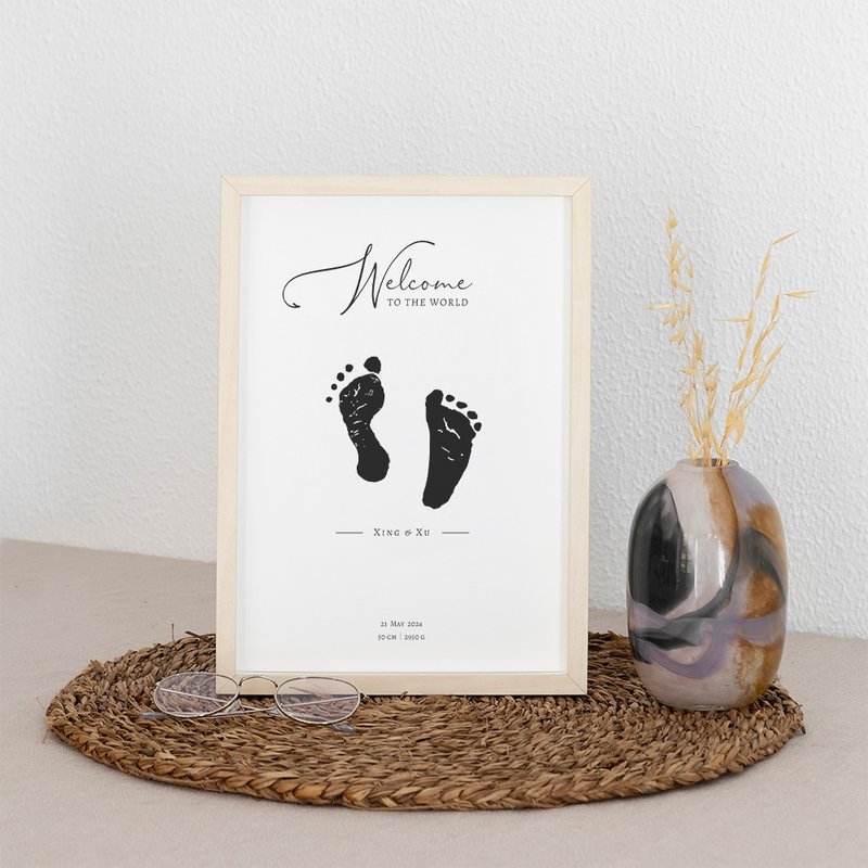 [Customized] Footprint Photo Frame│Full Moon Gift│Full Moon Ceremony│Memorial - Baby Gift Sets - Wood 