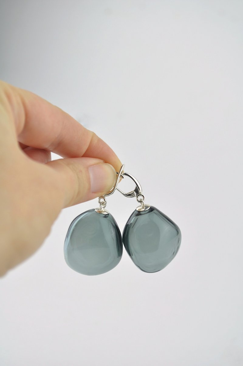 Glass bublle earrings - Earrings & Clip-ons - Glass Gray