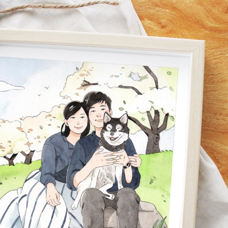 【 情人節禮物 】客製情侶插畫 | 七夕 | 男女朋友 | 結婚送禮 - 似顏繪/客製畫 - 紙 