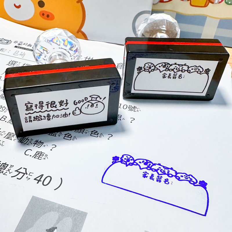 Teacher's stamp/large square horizontal stamp(2.5CM*5CM) a total of 15 models - ตราปั๊ม/สแตมป์/หมึก - พลาสติก หลากหลายสี