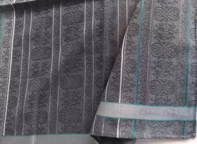 Christian Dior Vintage Handkerchief Paisley Gifts 19.5 x 19 inches - 手帕 - 棉．麻 咖啡色