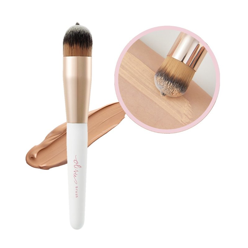 Oli Vie Concealer Foundation Brush A01 | 12% off for a single piece, get 15% off for any 2 pieces - Makeup Brushes - Other Man-Made Fibers White