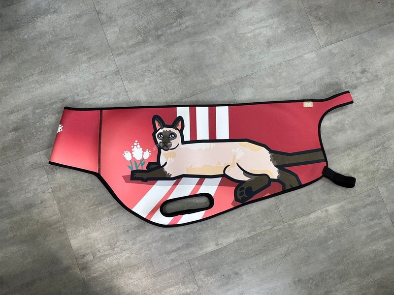 側躺貓咪-暹羅貓/磚紅背景- gogoro 車套 防刮車套 - 其他 - 聚酯纖維 咖啡色