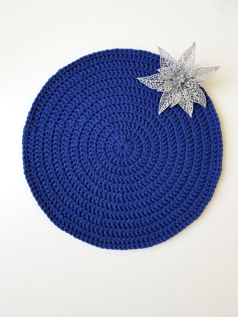 Crochet placemat table coaster doily Coaster knit Knit Napkin Christmas gift - ผ้ารองโต๊ะ/ของตกแต่ง - วัสดุอีโค 