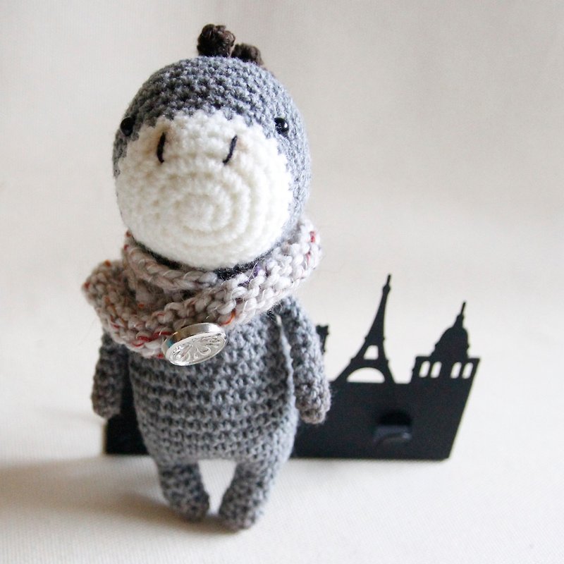 Amigurumi crochet doll: gray horse - Kids' Toys - Wool Gray