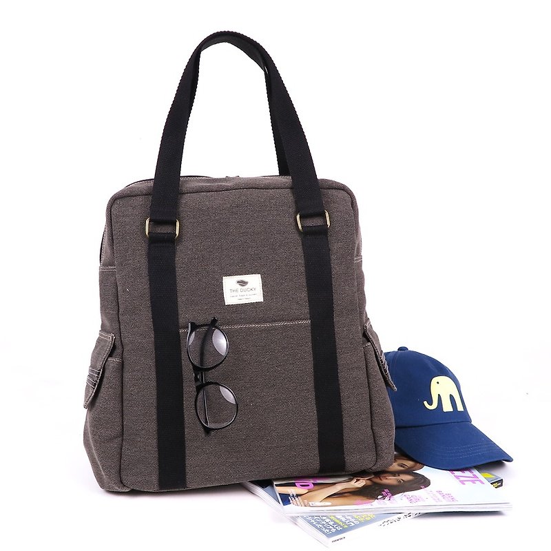Sport tote - smoke brown - Messenger Bags & Sling Bags - Other Materials Brown