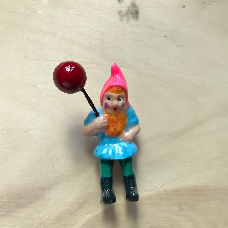 ミニブローチ-ゴブリンMy Garden Gnome（オレンジ3件のピン） - ブローチ - 粘土 多色