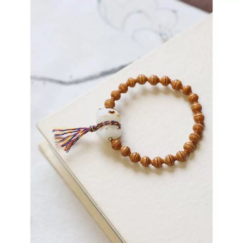 Angel's tears 天使之淚 Jewelry Design 天然橄欖核金碗珠 菩提根小熊設計單圈手串手持s