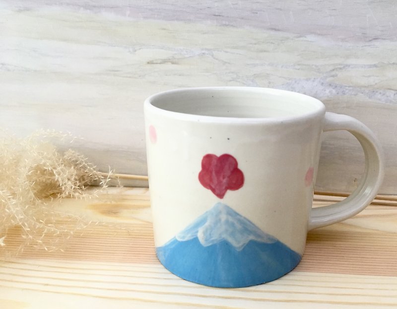 Mt. Fuji Mug-Burst / Large-360ml - Mugs - Pottery Blue