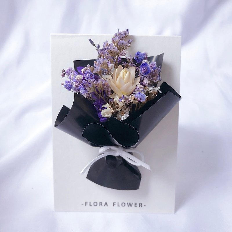 Dry Flower Card - Hermes Paper / Dry Flower / Handmade Card / Birthday Card / Opening Card / Greeting Card / Christmas Card - การ์ด/โปสการ์ด - พืช/ดอกไม้ สีดำ
