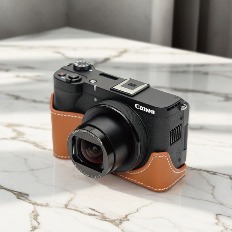 手掌紋皮革相機底座 for CANON PowerShot V1 - 相機/拍立得/底片相機 - 真皮 多色